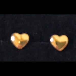 14k solid gold heart earrings